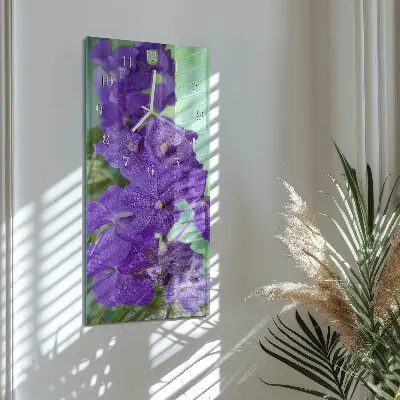 Horloge murale en verre rectangulaire Fleurs