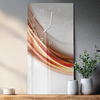 Horloge murale en verre rectangulaire Lignes abstraites