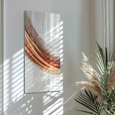 Horloge murale en verre rectangulaire Lignes abstraites