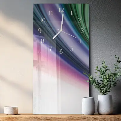 Horloge murale en verre rectangulaire Lignes abstraites