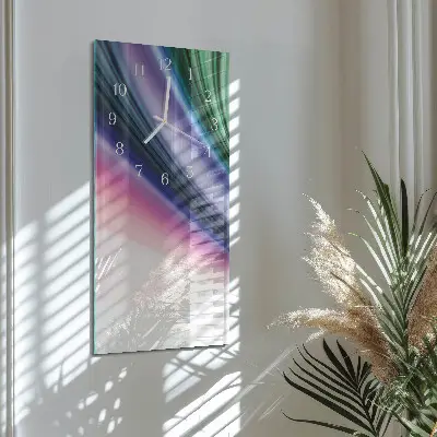 Horloge murale en verre rectangulaire Lignes abstraites