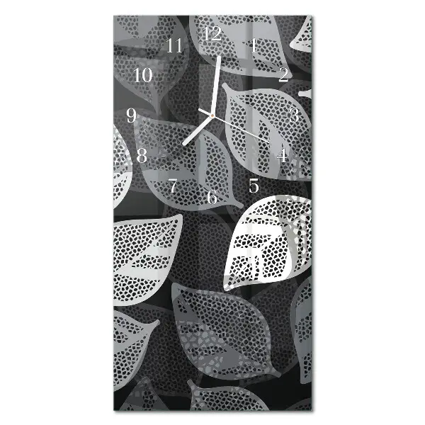 Horloge murale en verre rectangulaire Feuilles de plantes