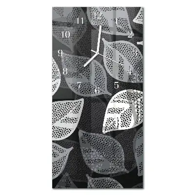 Horloge murale en verre rectangulaire Feuilles de plantes