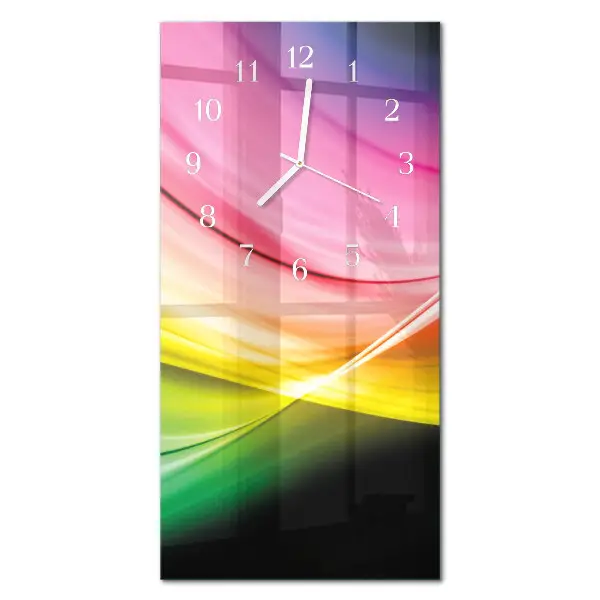 Horloge murale en verre rectangulaire Lignes abstraites