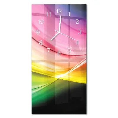 Horloge murale en verre rectangulaire Lignes abstraites