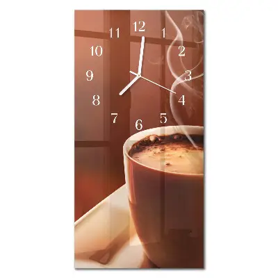 Horloge murale en verre rectangulaire Café