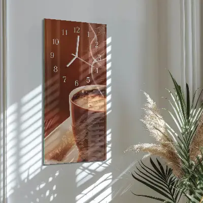 Horloge murale en verre rectangulaire Café
