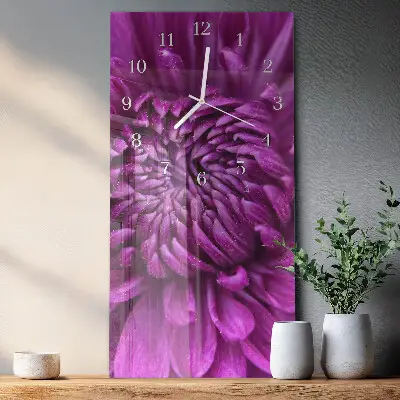 Horloge murale en verre rectangulaire Pivoine