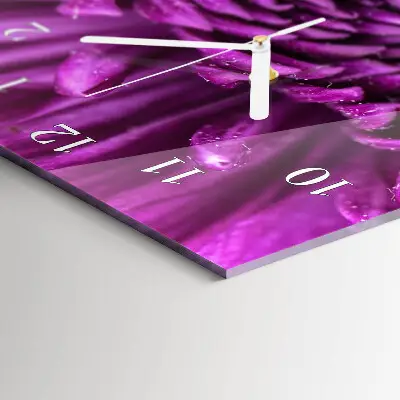 Horloge murale en verre rectangulaire Pivoine