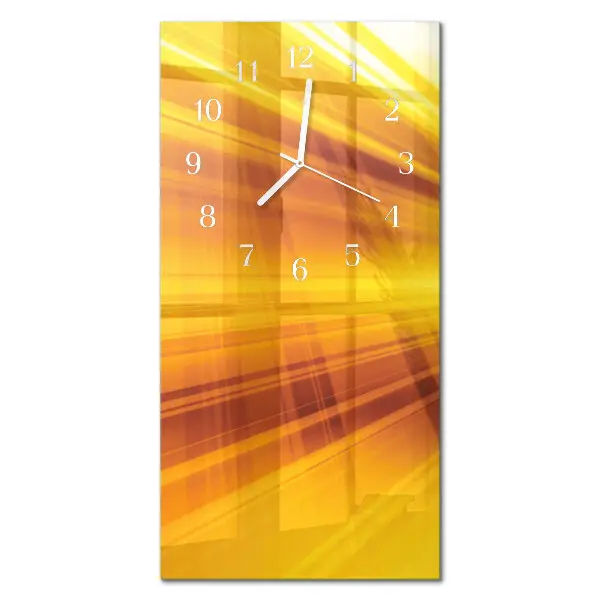 Horloge murale en verre rectangulaire Rayures