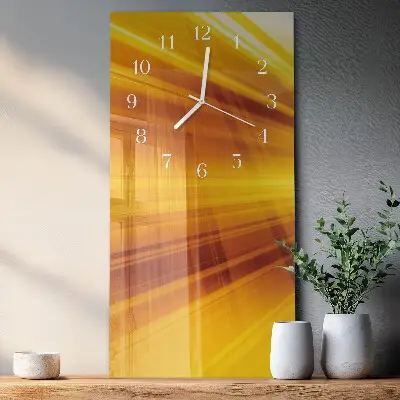 Horloge murale en verre rectangulaire Rayures