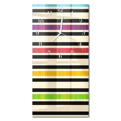Horloge murale en verre rectangulaire Rayures