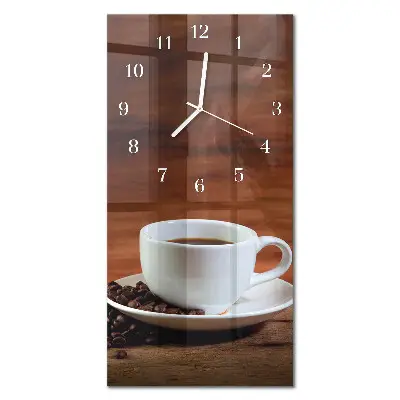Horloge murale en verre rectangulaire Tasse