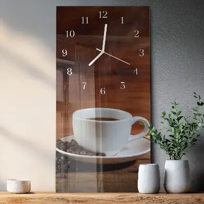 Horloge murale en verre rectangulaire Tasse