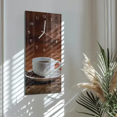 Horloge murale en verre rectangulaire Tasse