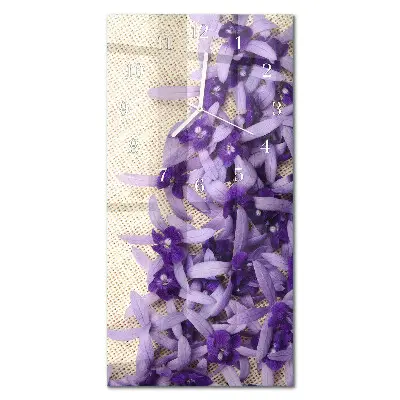 Horloge murale en verre rectangulaire Lavande