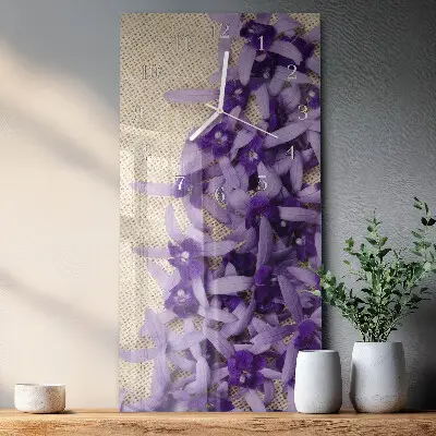 Horloge murale en verre rectangulaire Lavande