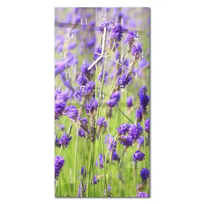 Horloge murale en verre rectangulaire Lavande