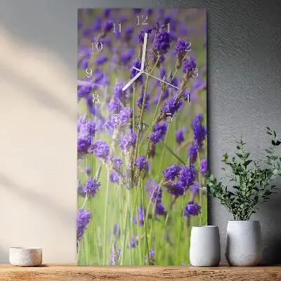 Horloge murale en verre rectangulaire Lavande
