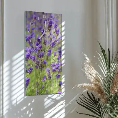 Horloge murale en verre rectangulaire Lavande