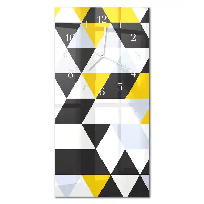 Horloge murale en verre rectangulaire Triangles