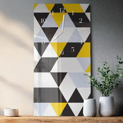 Horloge murale en verre rectangulaire Triangles