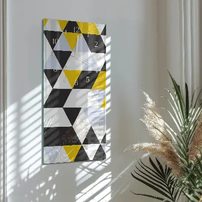 Horloge murale en verre rectangulaire Triangles