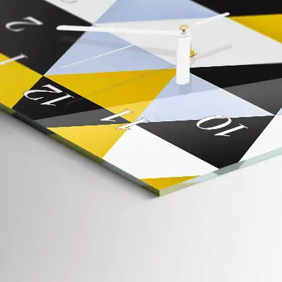 Horloge murale en verre rectangulaire Triangles