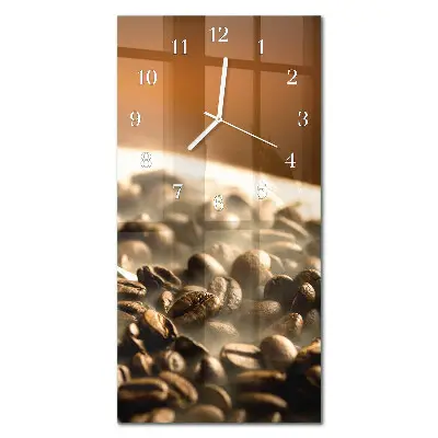 Horloge murale en verre rectangulaire Café en grains