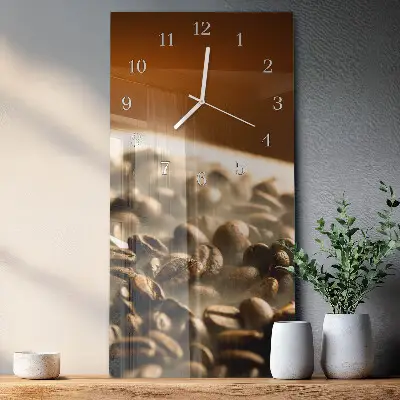 Horloge murale en verre rectangulaire Café en grains