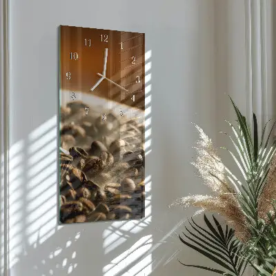 Horloge murale en verre rectangulaire Café en grains