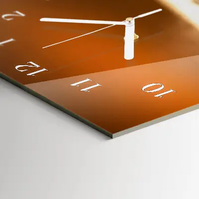 Horloge murale en verre rectangulaire Café en grains