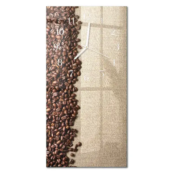 Horloge murale en verre rectangulaire Café en grains
