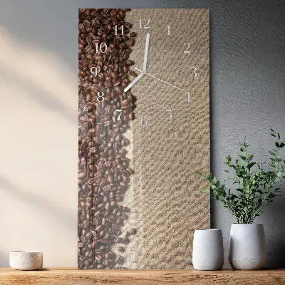 Horloge murale en verre rectangulaire Café en grains