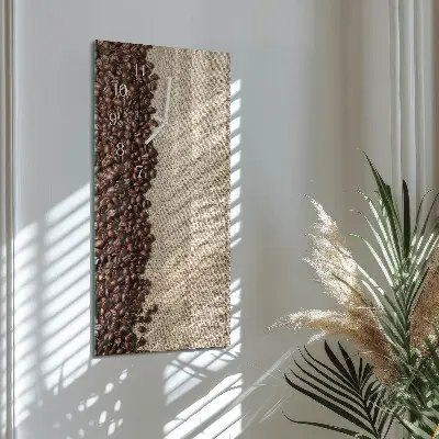 Horloge murale en verre rectangulaire Café en grains