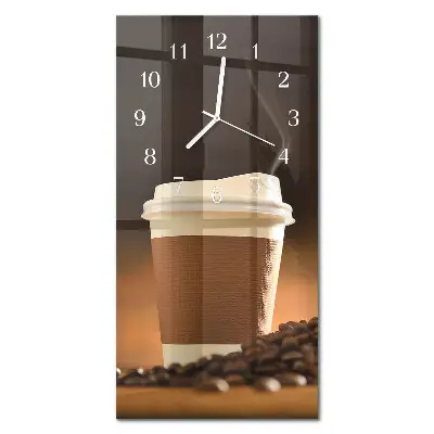 Horloge murale en verre rectangulaire Tasse