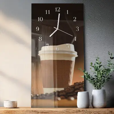 Horloge murale en verre rectangulaire Tasse