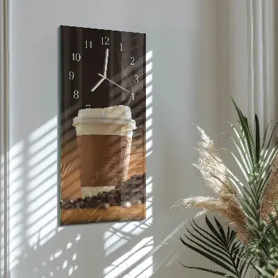 Horloge murale en verre rectangulaire Tasse