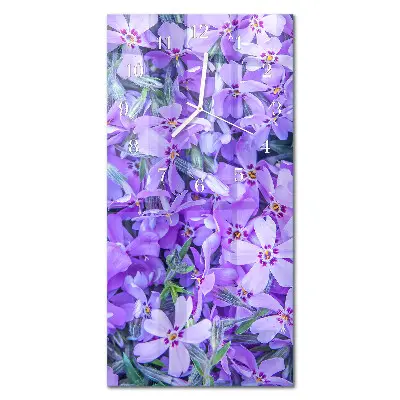 Horloge murale en verre rectangulaire Fleurs