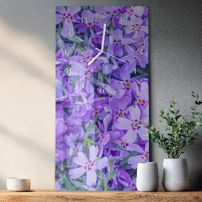 Horloge murale en verre rectangulaire Fleurs