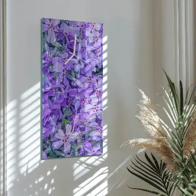 Horloge murale en verre rectangulaire Fleurs