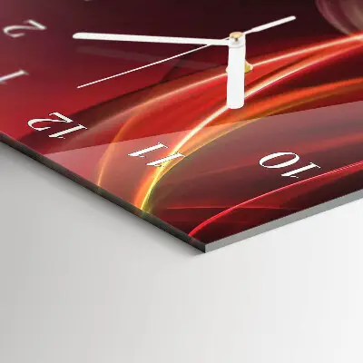 Horloge murale en verre rectangulaire Lignes abstraites