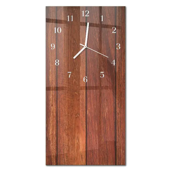 Horloge murale en verre rectangulaire Bois