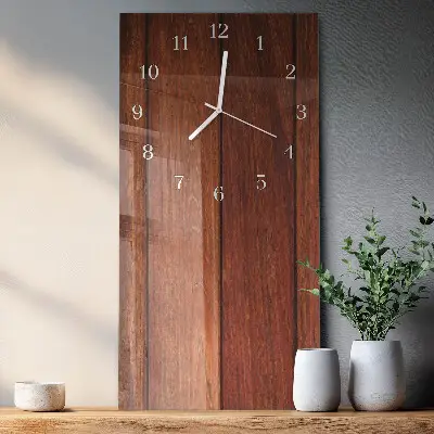 Horloge murale en verre rectangulaire Bois