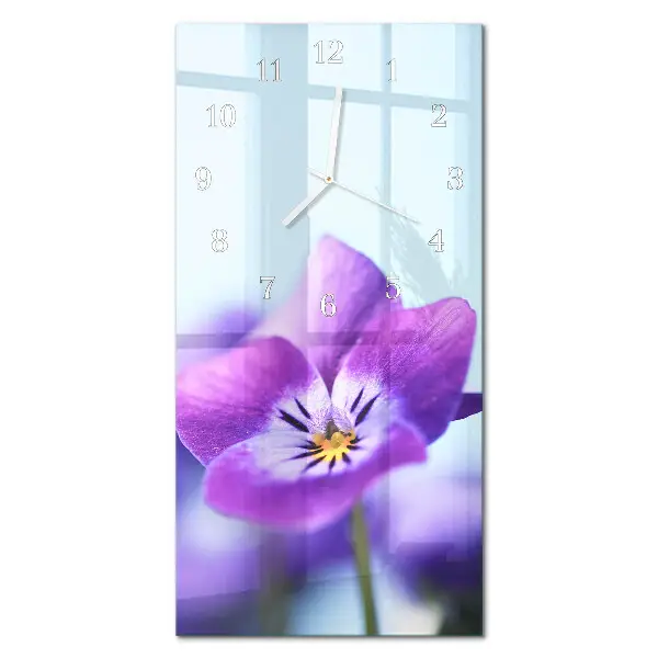 Horloge murale en verre rectangulaire Fleur