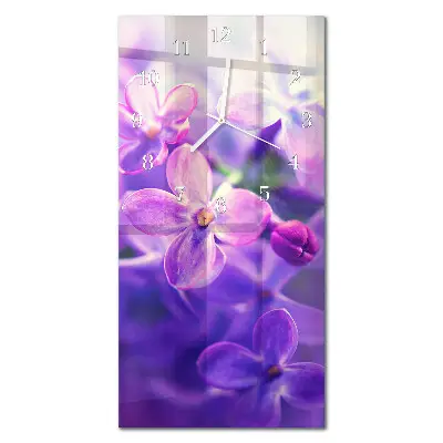 Horloge murale en verre rectangulaire Fleurs