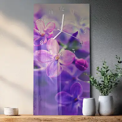 Horloge murale en verre rectangulaire Fleurs