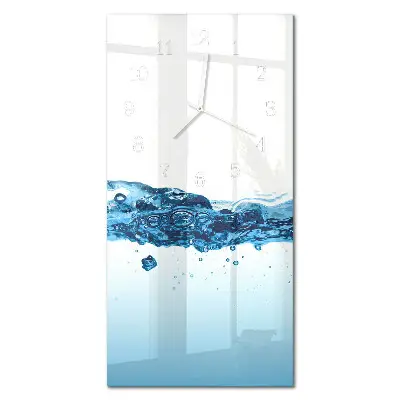 Horloge murale en verre rectangulaire Eau
