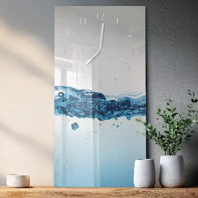 Horloge murale en verre rectangulaire Eau