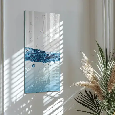 Horloge murale en verre rectangulaire Eau